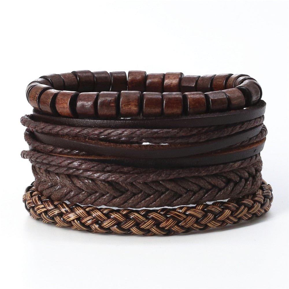 Bracelet homme cuir marron