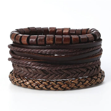 Bracelet homme cuir marron