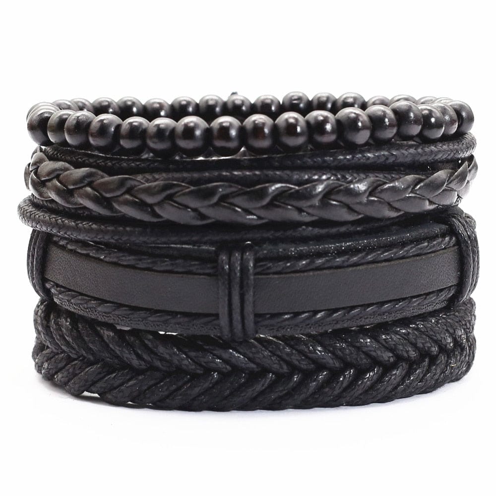 Bracelet cuir noir homme