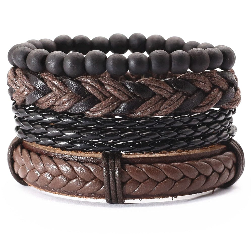 Bracelet cuir homme marron