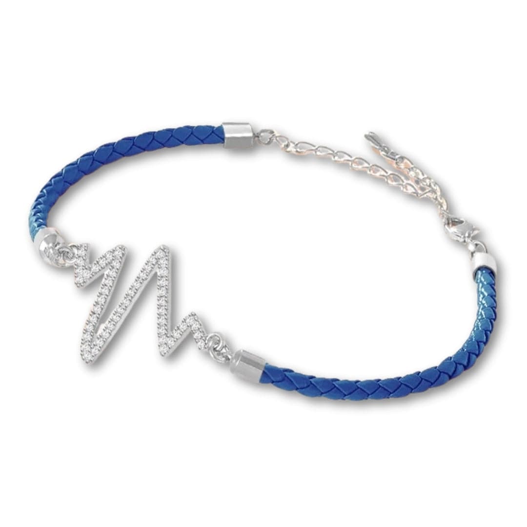 Bleu / Ajustable : 15-21cm / Argent