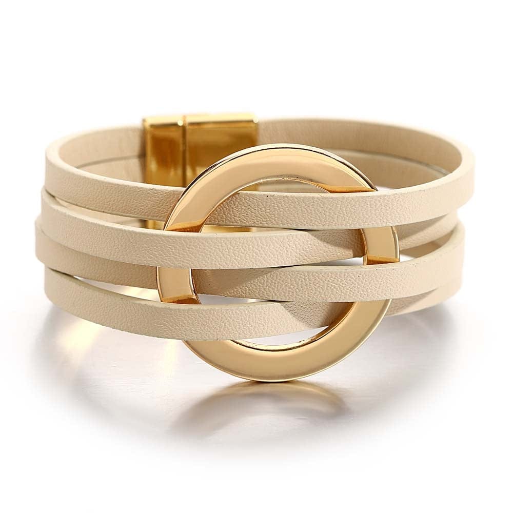 bracelet cuir femme luxe Beige