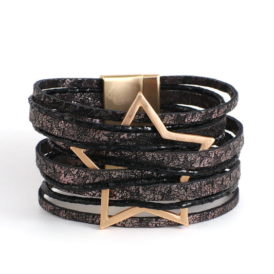 bracelet etoile femme Noir