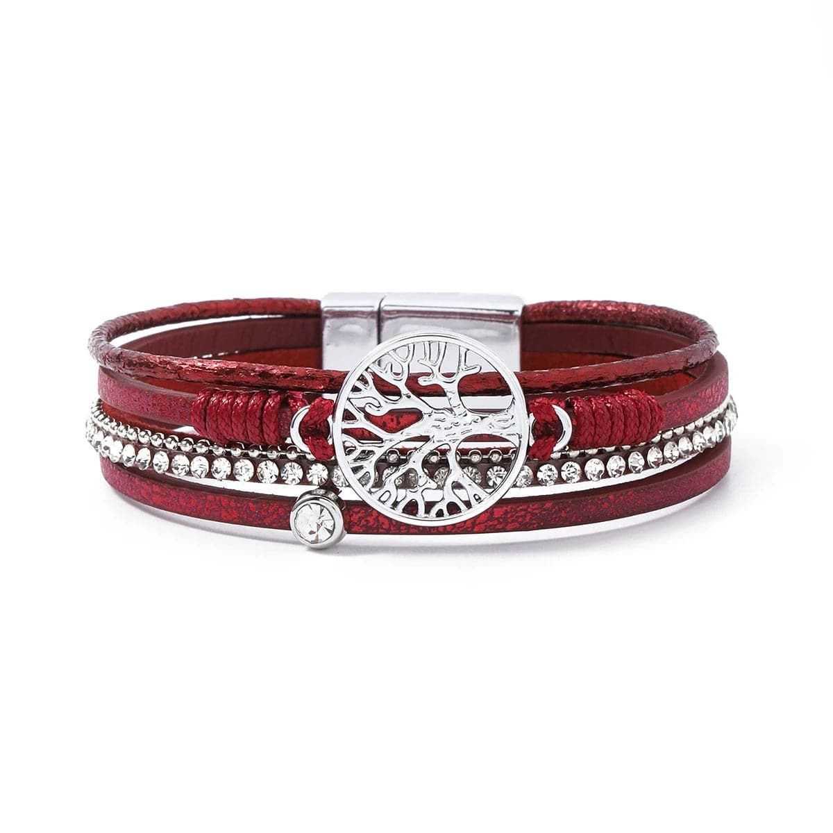 bracelet femme arbre de vie Rouge