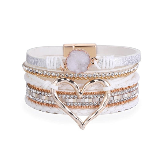 bracelet femme cœur Blanc