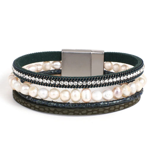 bracelet femme perle Vert