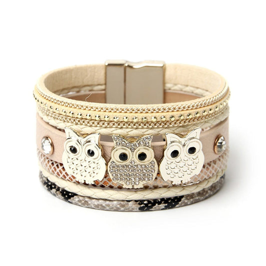 bracelet hibou Beige