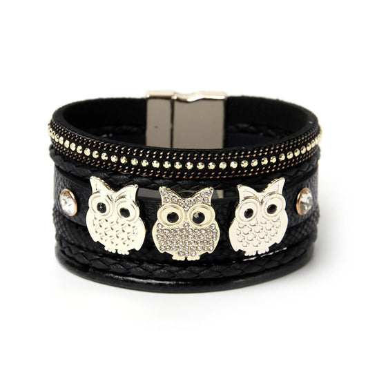 bracelet hibou Noir