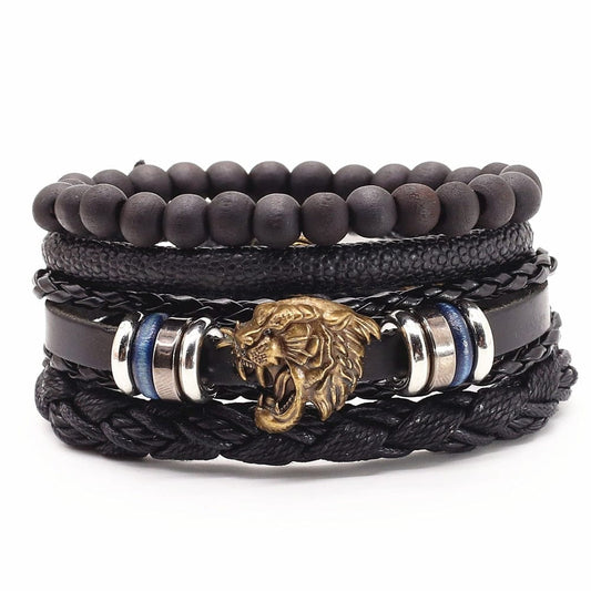 Bracelet homme cuir acier