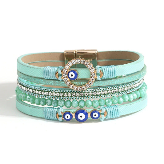 bracelet œil grec femme Turquoise