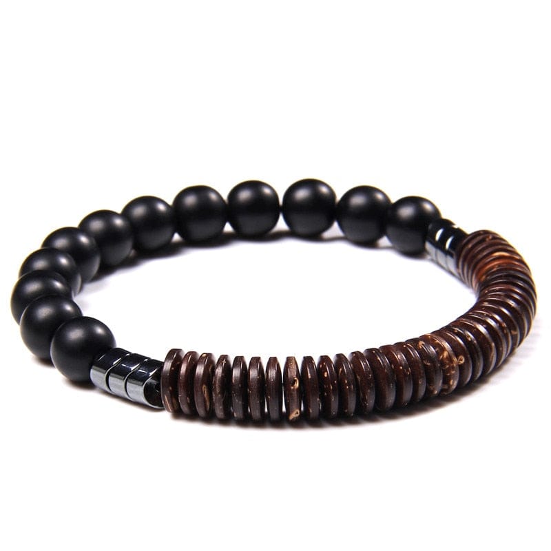 bracelet onyx homme 17cm