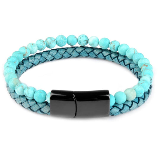 bracelet pierre turquoise 18.5cm