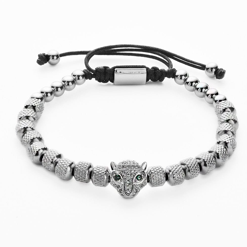 bracelet tete de panthere Argent