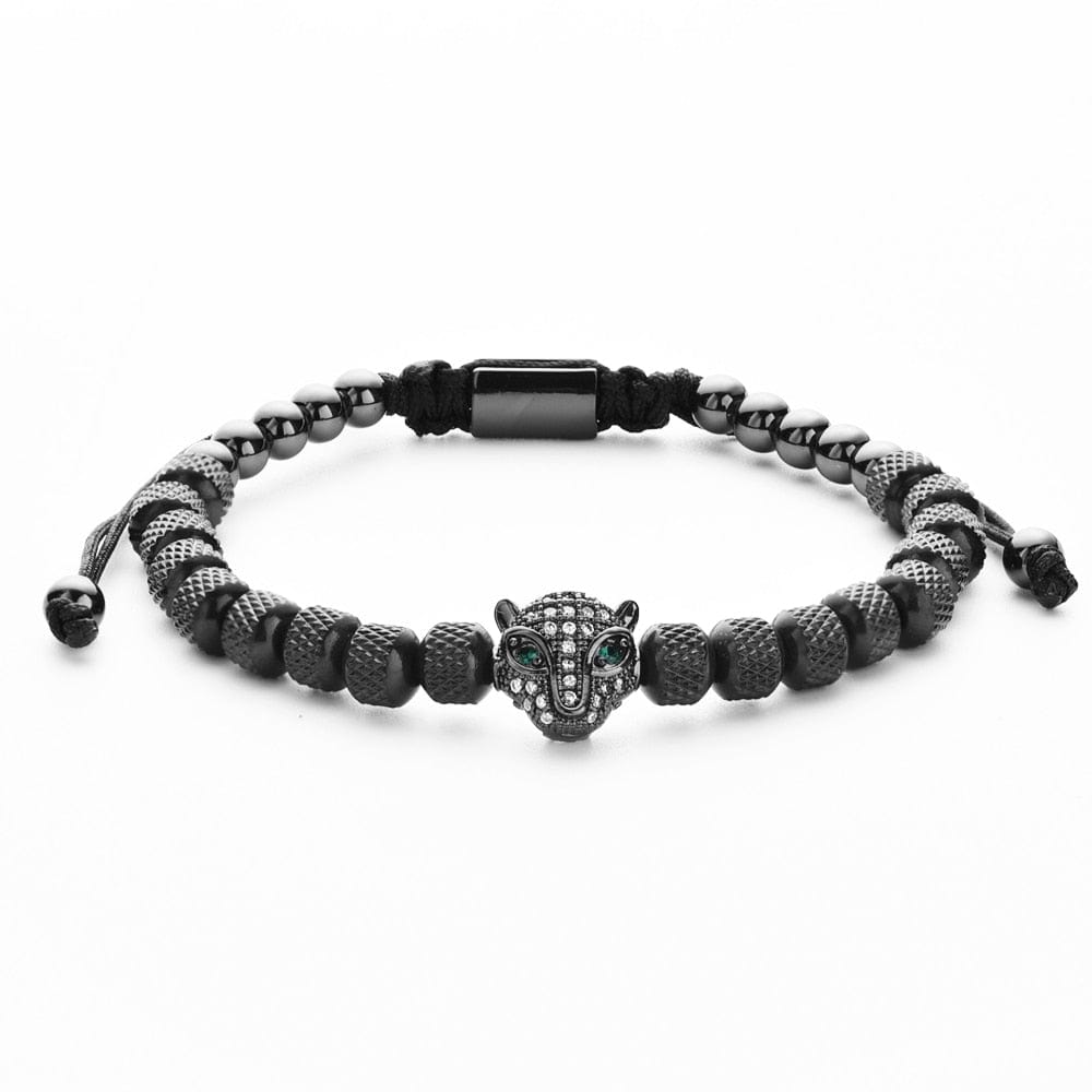 bracelet tete de panthere Noir